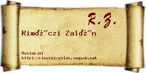 Rimóczi Zalán névjegykártya